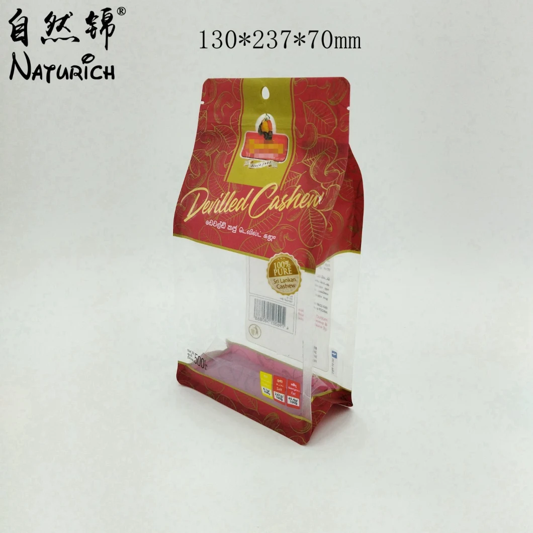 Transparent or Color Printed Zipper Plastic Packing Bag for Cashews