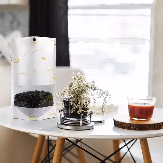 Embalagem de plástico Mylar personalizada reciclável folha de alumínio com zíper bolsa de embalagem de alimentos para café chá nozes biscoitos