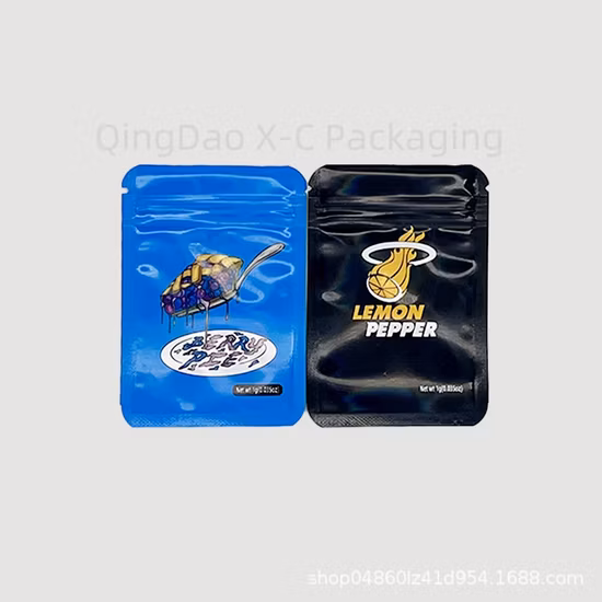 Impressão personalizada com selo de plástico para alimentos embalagem com zíper bolsa de alumínio 3,5g 7g 14g com zíper à prova de cheiro bolsa Mylar com logotipo